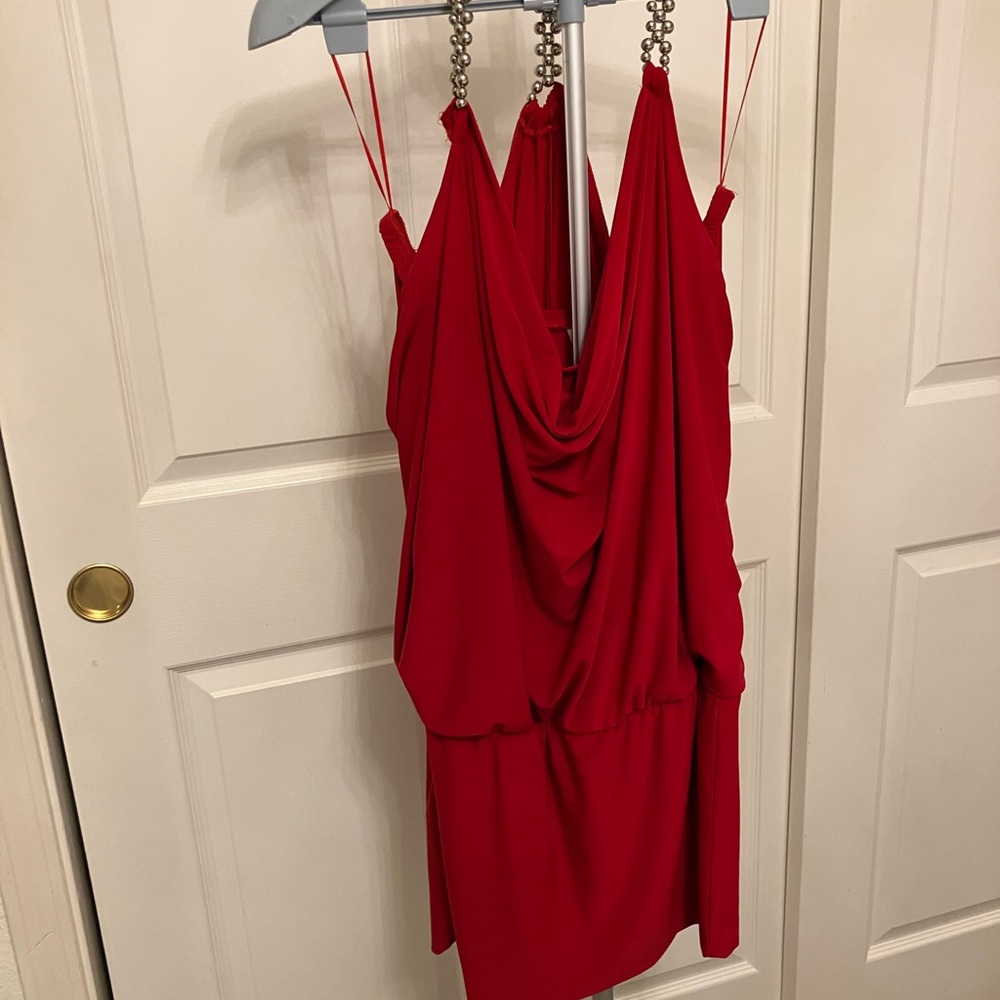 Cache Red Midi Dress